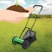 Facetosuns, Lawnmower Compact Hand Push Lawn Mower Courtyard Home Reel Mower No Power Lawnmower, Green &Black   570631341